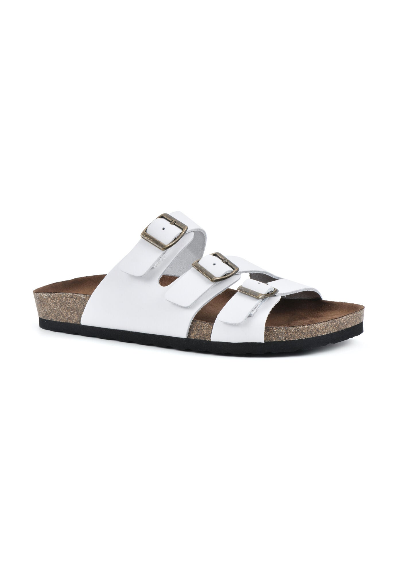 White Mountain Greatest Footbed Sandal, WHITE LEATHER, hi-res image number 0
