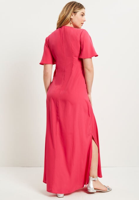 Faux-Wrap Maxi Dress, , on-hover image number null
