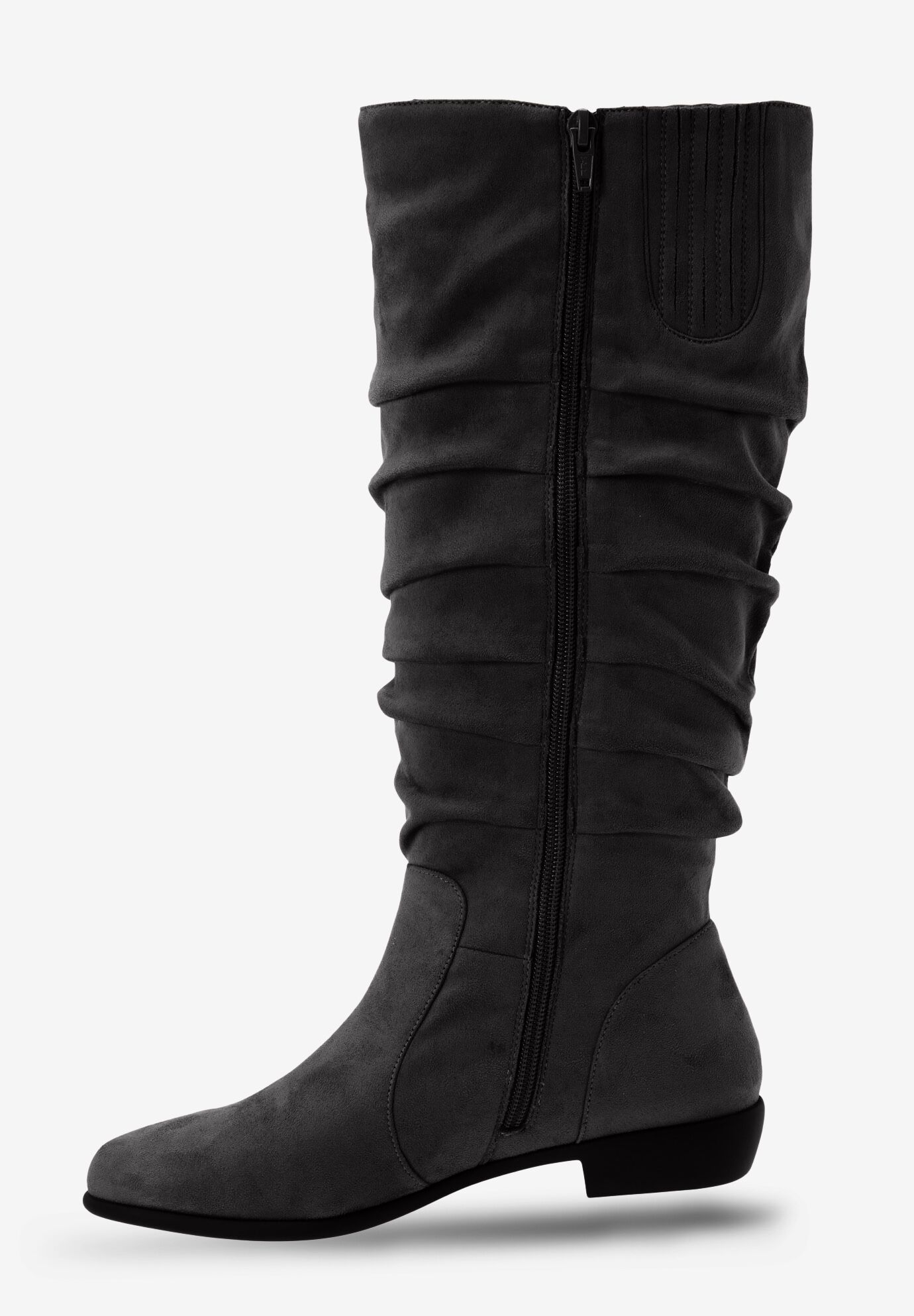 Wide Calf Suede Like Shelly Boot Plus Size Black Woman Within