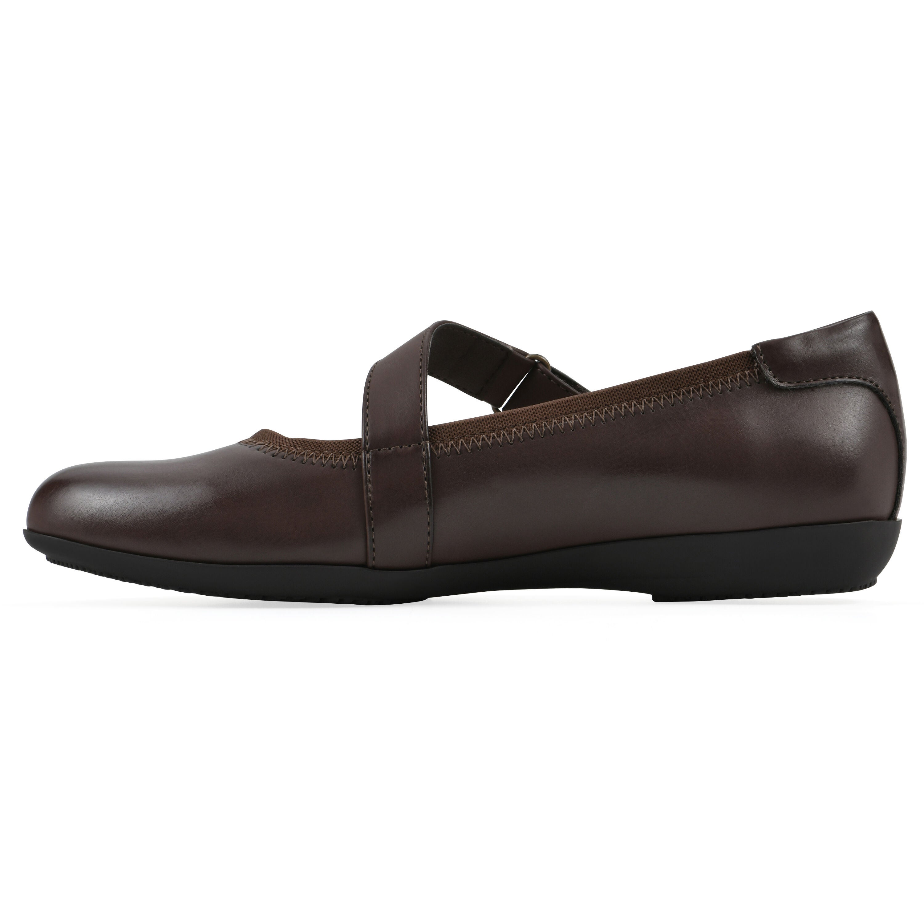 Carwen Mary Jane Flat, DARK BROWN SMOOTH, alternate image number 3