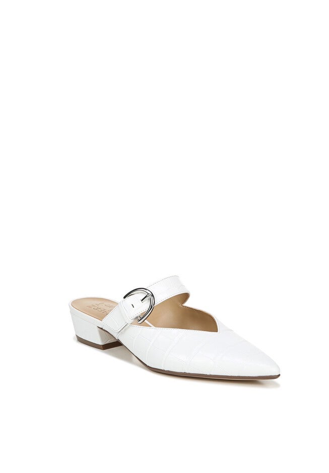 Bess Mule , WHITE LEATHER CROCO, hi-res image number null