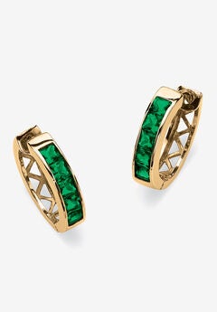 Birthstone Gold-Plated Huggie Earrings