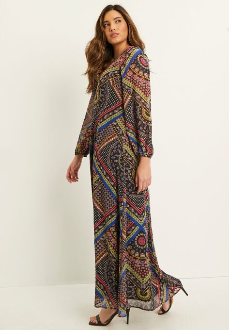 Chiffon Maxi Dress, , alternate image number null