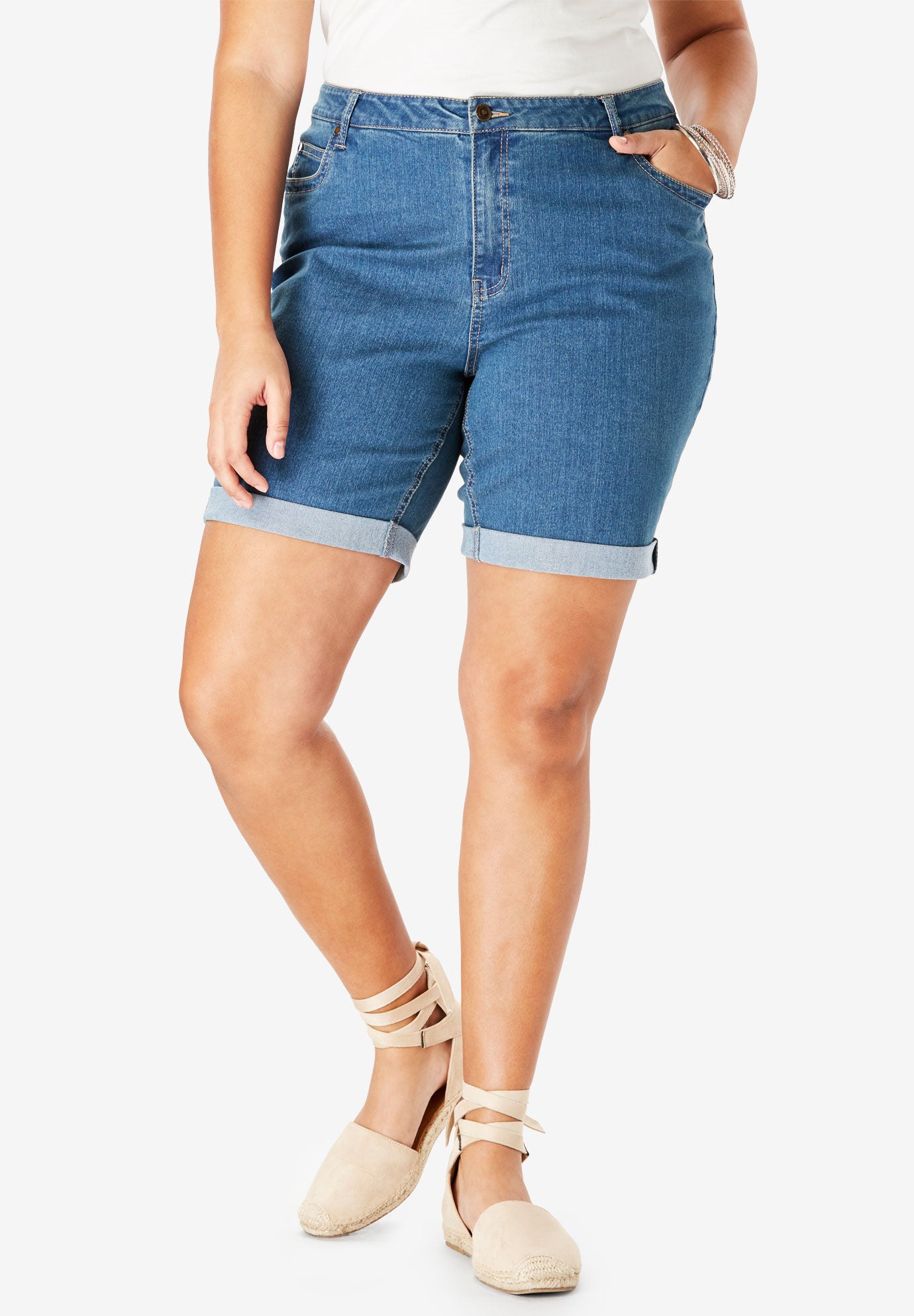 Cuffed Denim Short