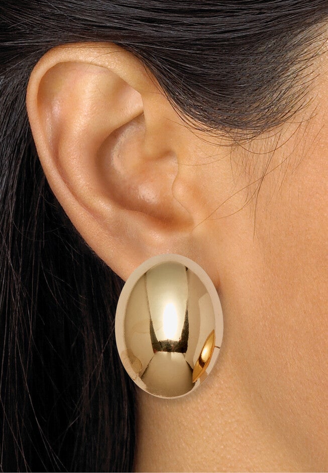 Goldtone Sculptural Floral Drop Earrings And Dome Earrings Set, , alternate image number 3