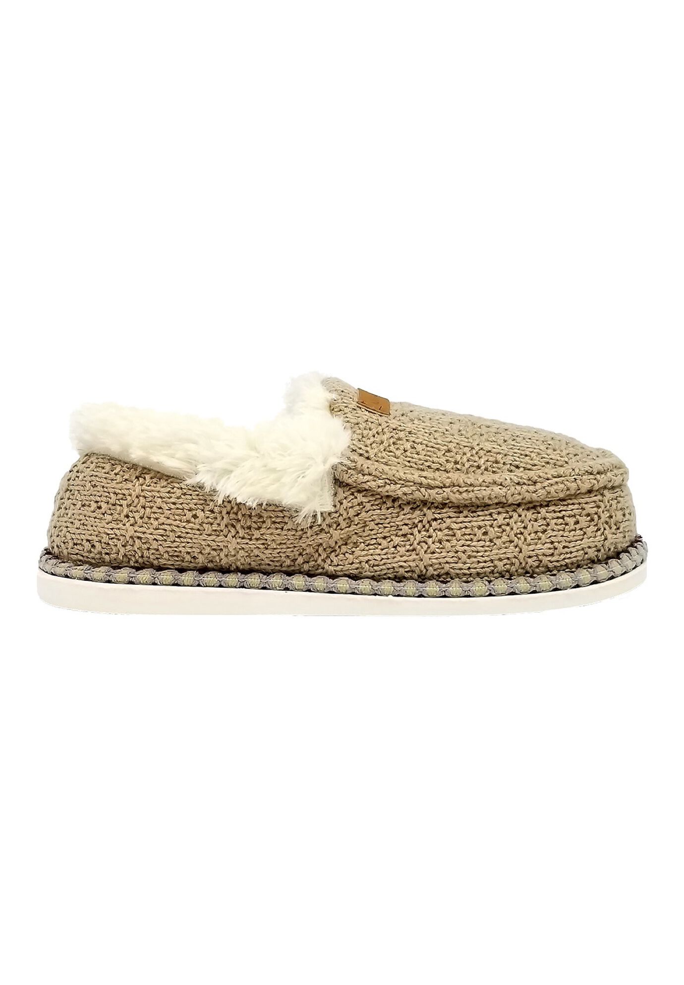 Textured Knit Mocassin Slippers, , alternate image number 3