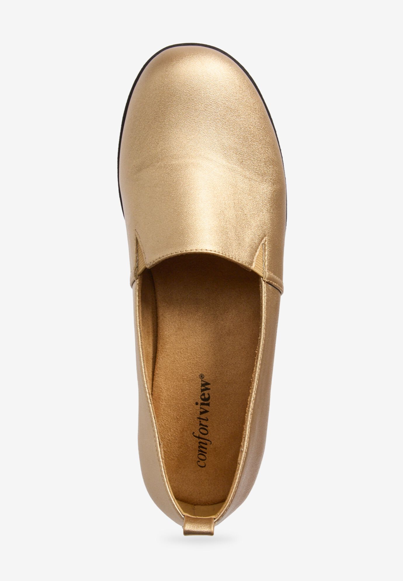 The June Leather-Like Slip On Flat, GOLD, alternate image number 4