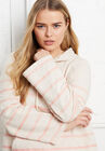Bell-Sleeve French Terry Sweatshirt, OATMEAL HEATHER HORIZONTAL STRIPE, hi-res image number null