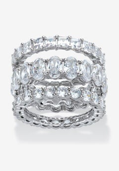 Platinum Plated 3-Piece Stackable Engagement Ring