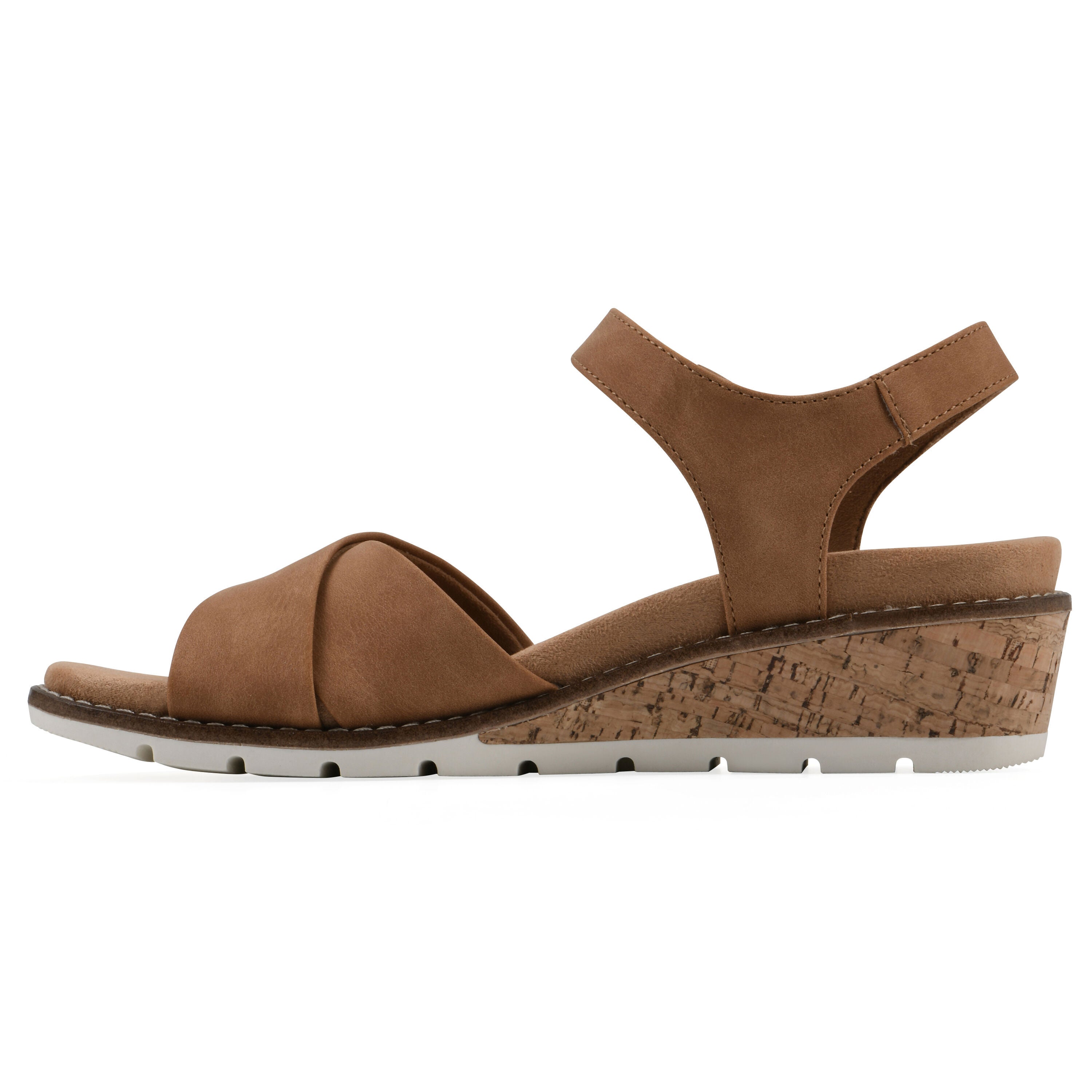 Tinna Wedge Sandal, TAN NUBUCK, alternate image number 3