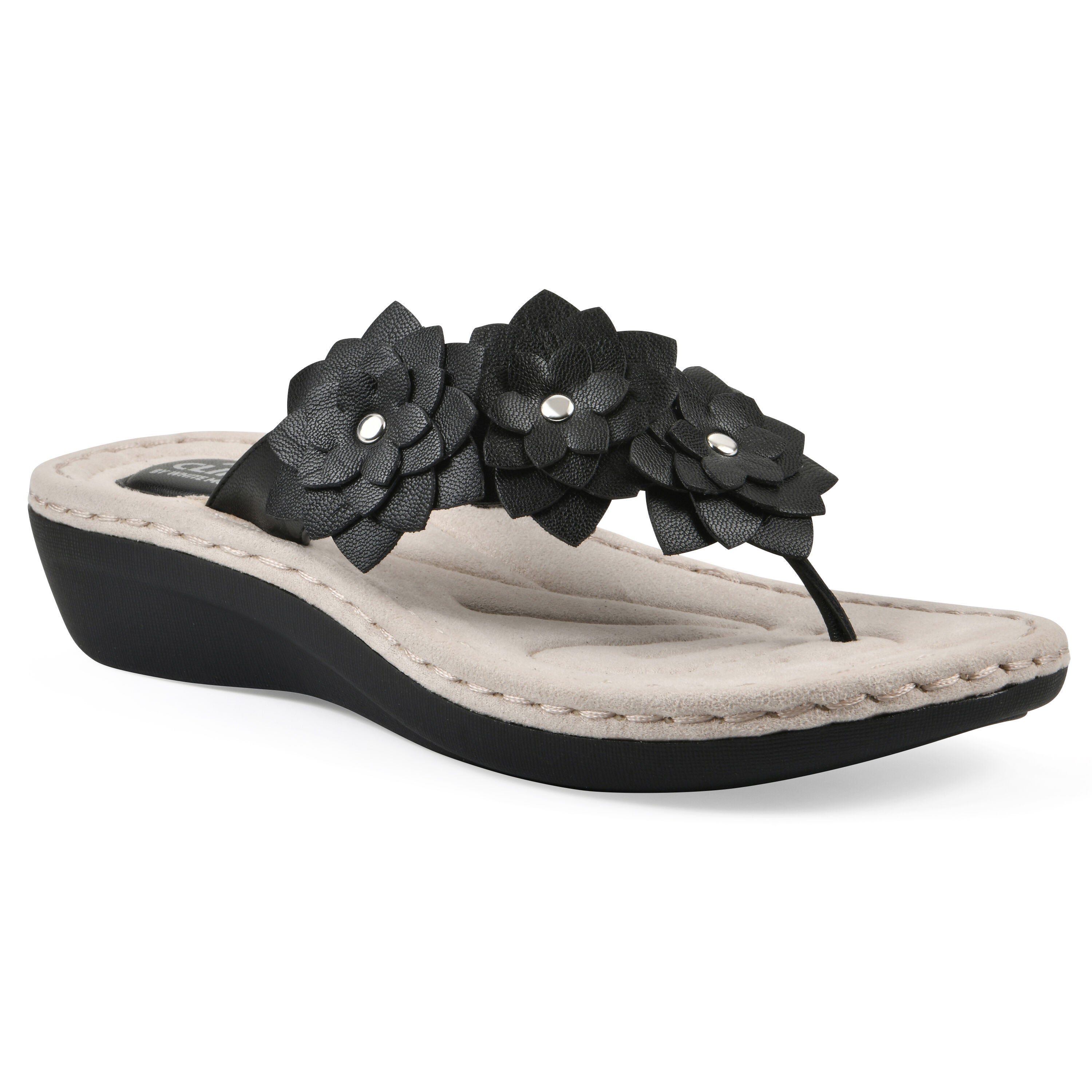 Content Thong Sandal, BLACK SMOOTH, hi-res image number 0