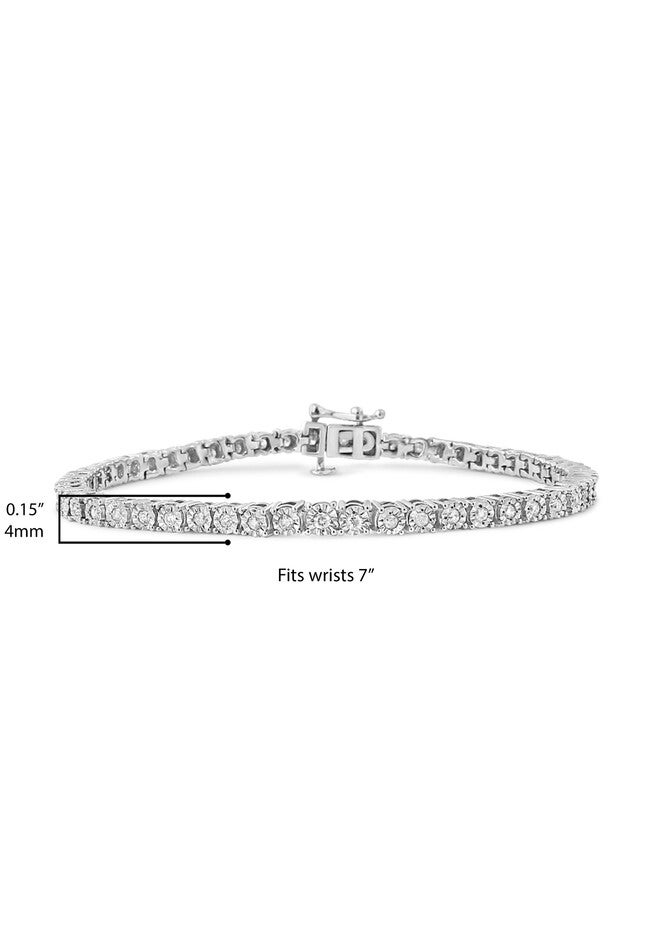 Silver 1.0 Cttw Miracle-Set Diamond Tennis Bracelet - 9 inches Inches, , alternate image number 7