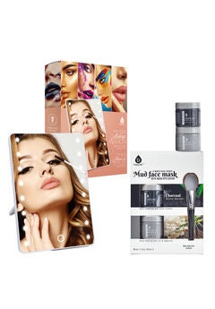 Touchscreen Led Vanity Mirror And Luxurious Gel & Mud Face Mask Set