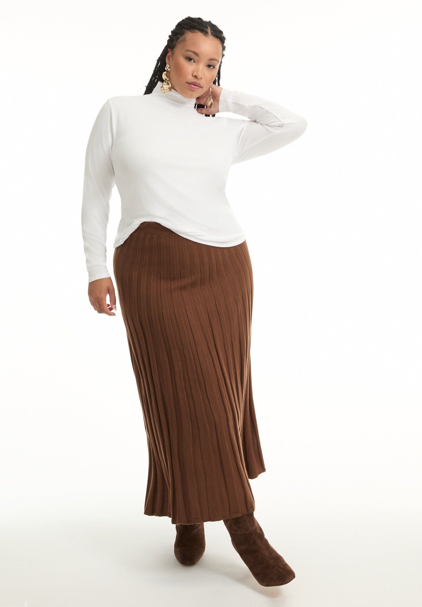 Ribbed Mock Neck Top