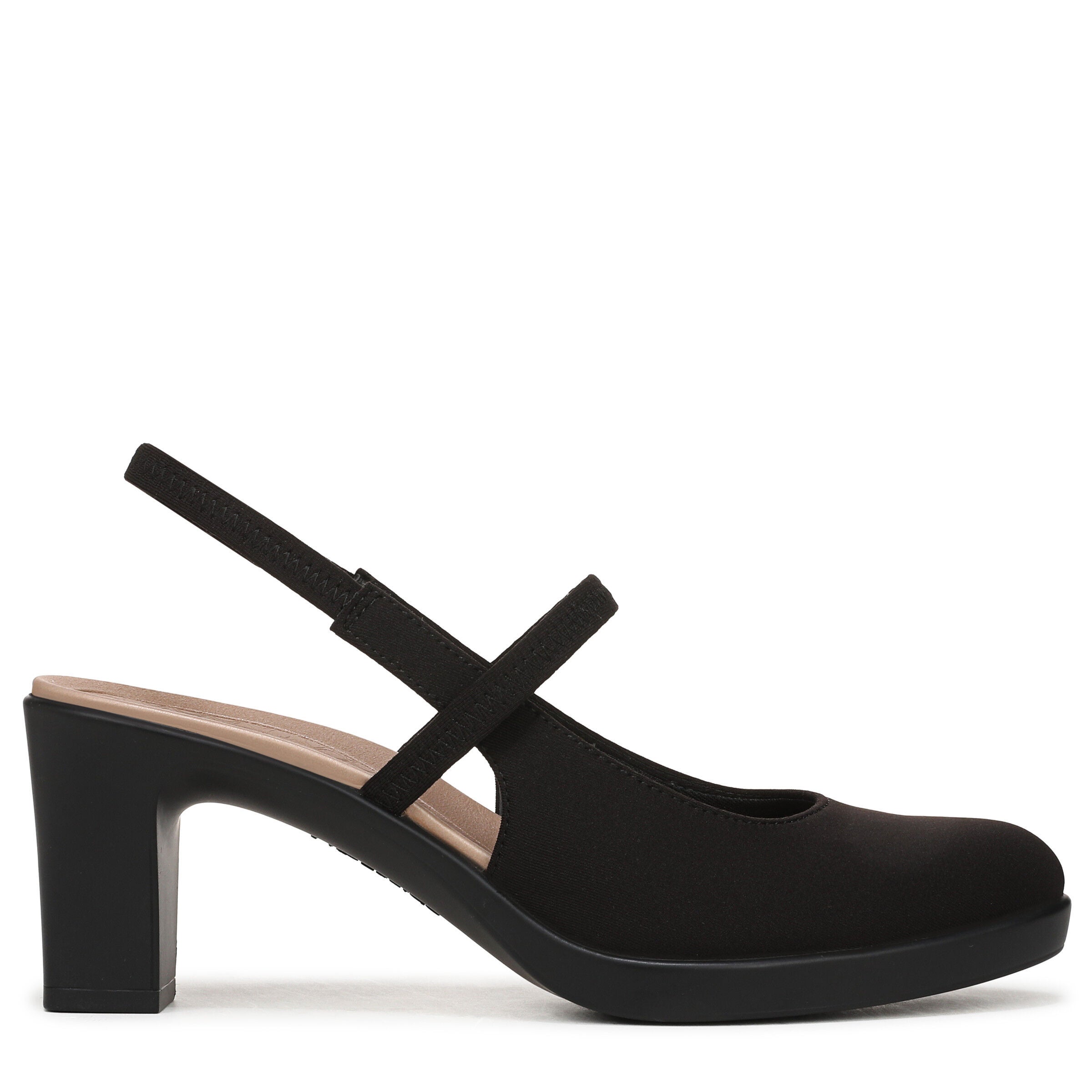 Evoke Slingback Pump, BLACK FABRIC, alternate image number 3