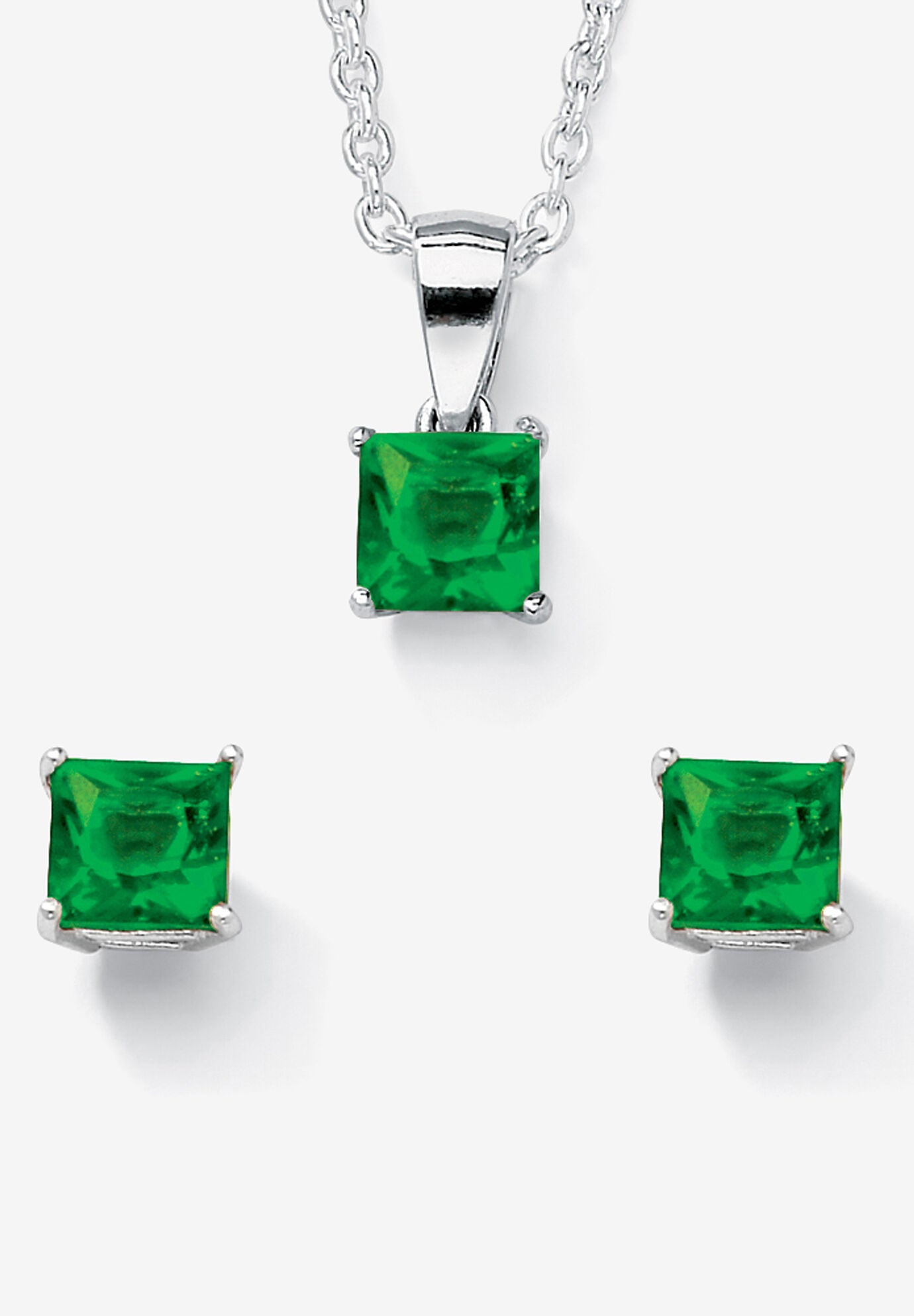 Birthstone Jewelry Set In .925 Silver, MAY, hi-res image number 0