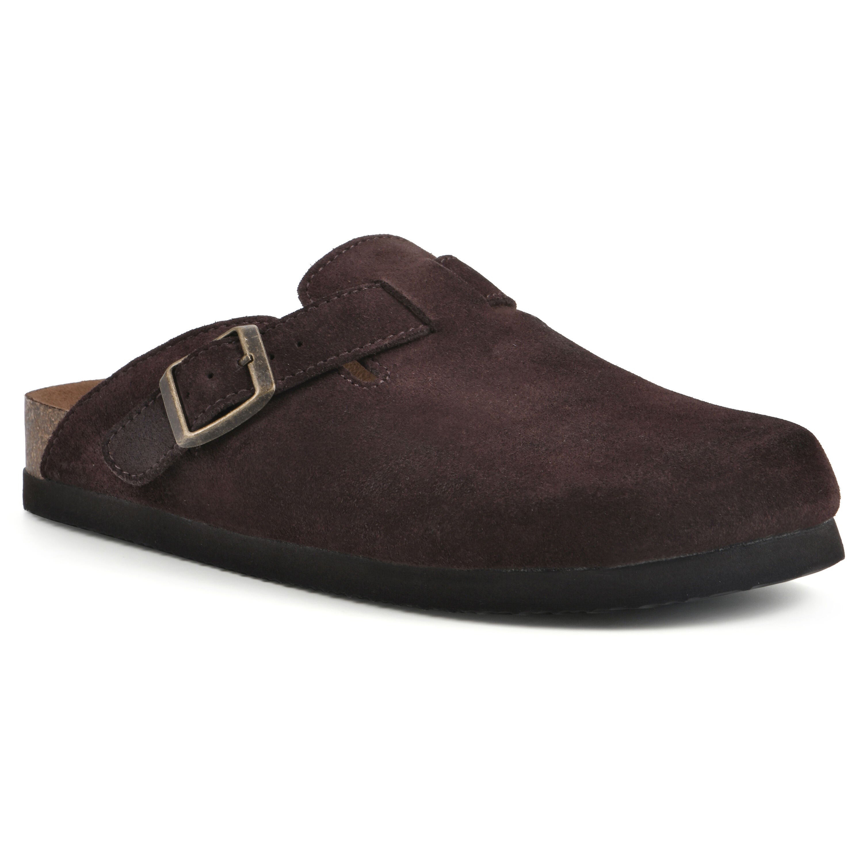 Bari Footbeds Clog, BROWN SUEDE, hi-res image number 0