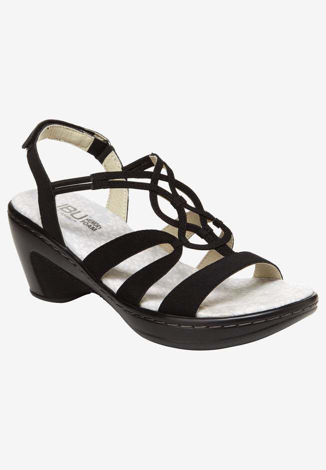 Gigi Wedge Sandal by JBU by Jambu®, BLACK, hi-res image number 0
