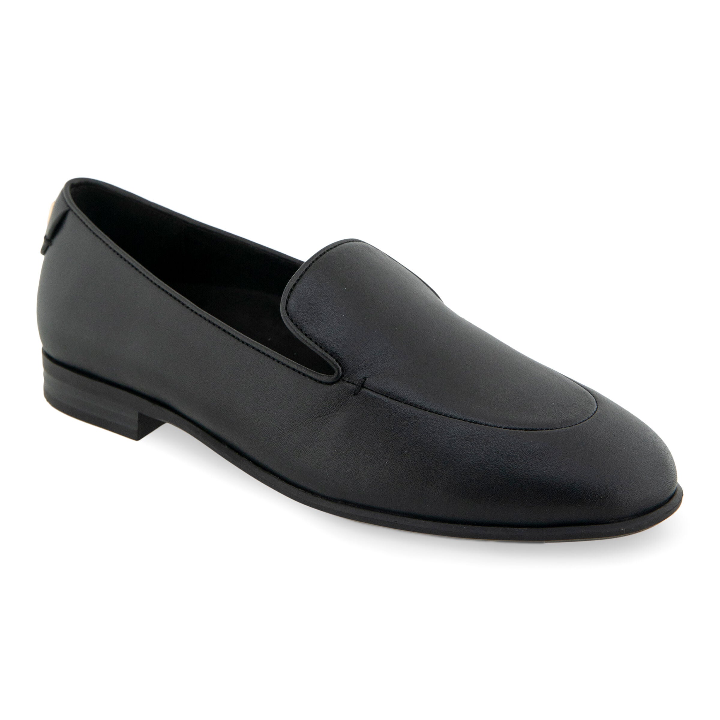 Wells Block Heel Loafer, BLACK SMOOTH LEATHER, hi-res image number 0