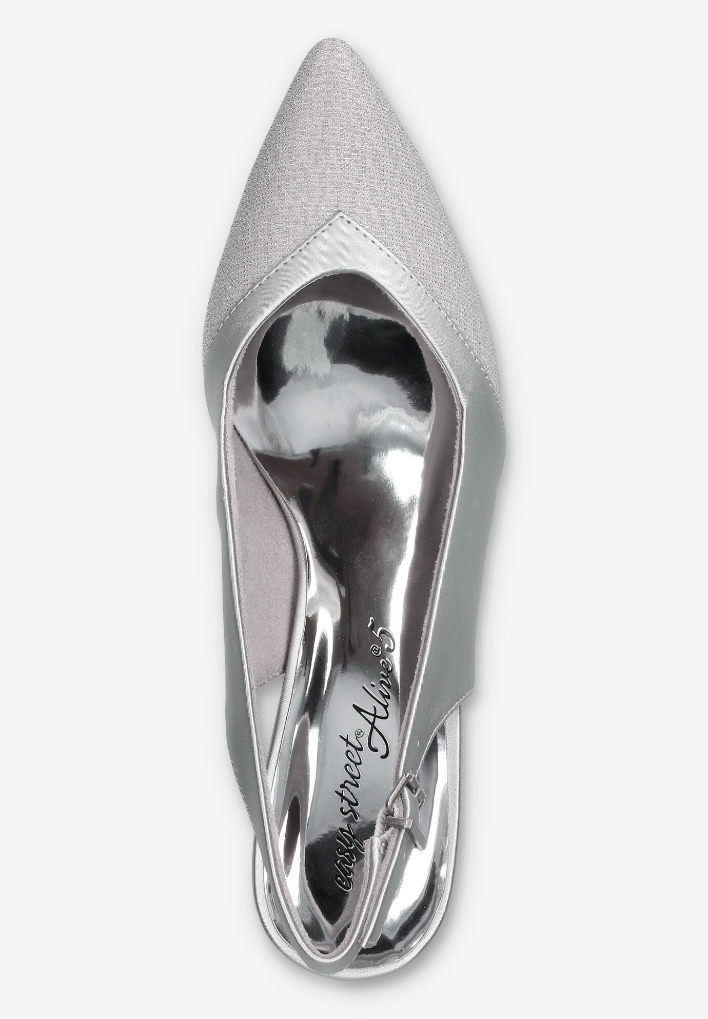 Vivid Slingback Pump, SILVER SATIN, alternate image number 6