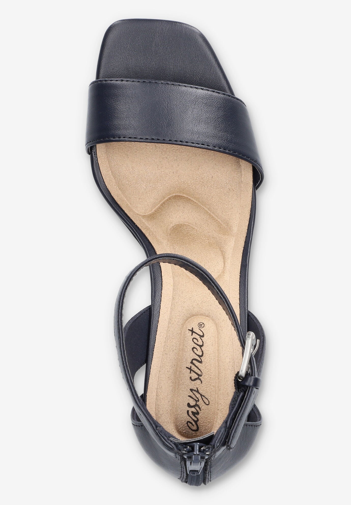 Ro Square Toe Heeled Sandal, NAVY, alternate image number 6