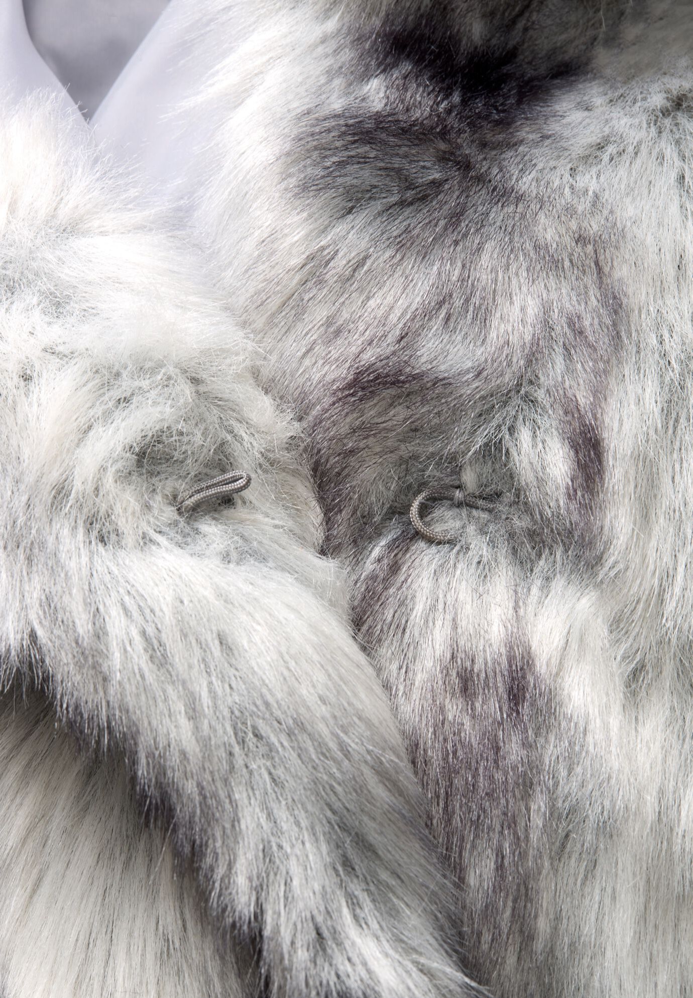 Hooded grey wolf faux fur coat clearance