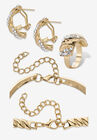 Crystal Goldtone S Link Necklace, Earring & Bracelet Bonus Ring Set 19"-21" Jewelry, , on-hover image number null