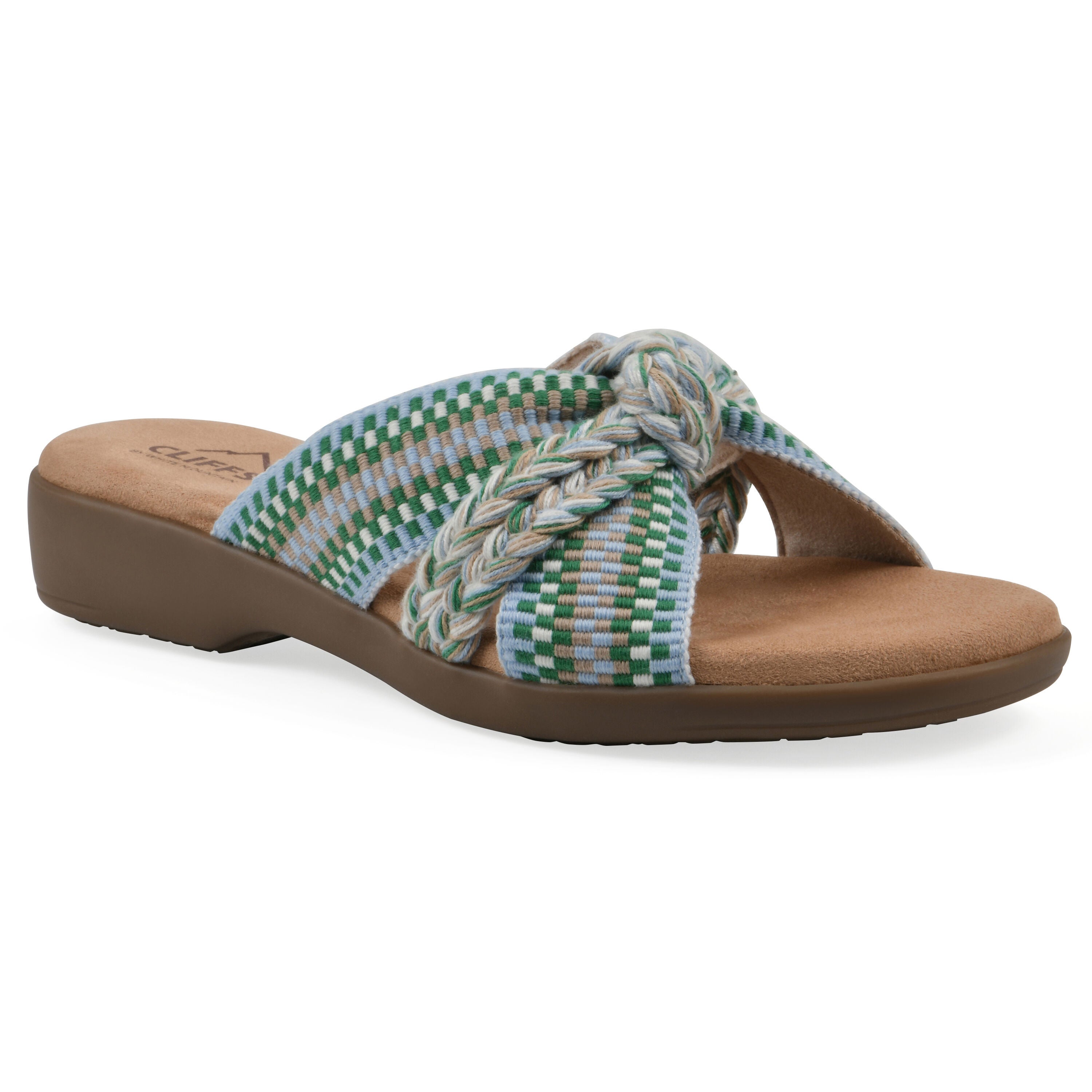 Blinding Slide Sandal, GREEN MULTI FABRIC, hi-res image number 0