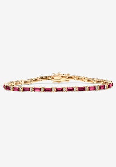 Birthstone Gold-Plated Tennis Bracelet