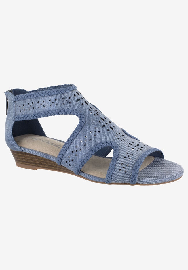 Thelma Sandal by Easy Street®, DENIM LINEN, hi-res image number null