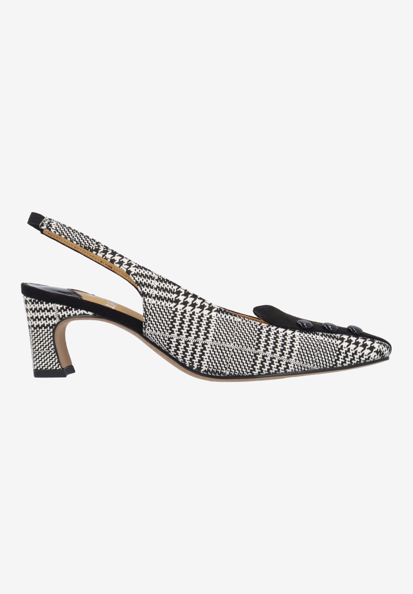 Palora Sling Back Pump, BLACK WHITE, alternate image number 3