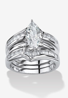 3.57 Cttw. Cubic Zirconia 2 Piece Bridal Ring Set In .925 Sterling Silver