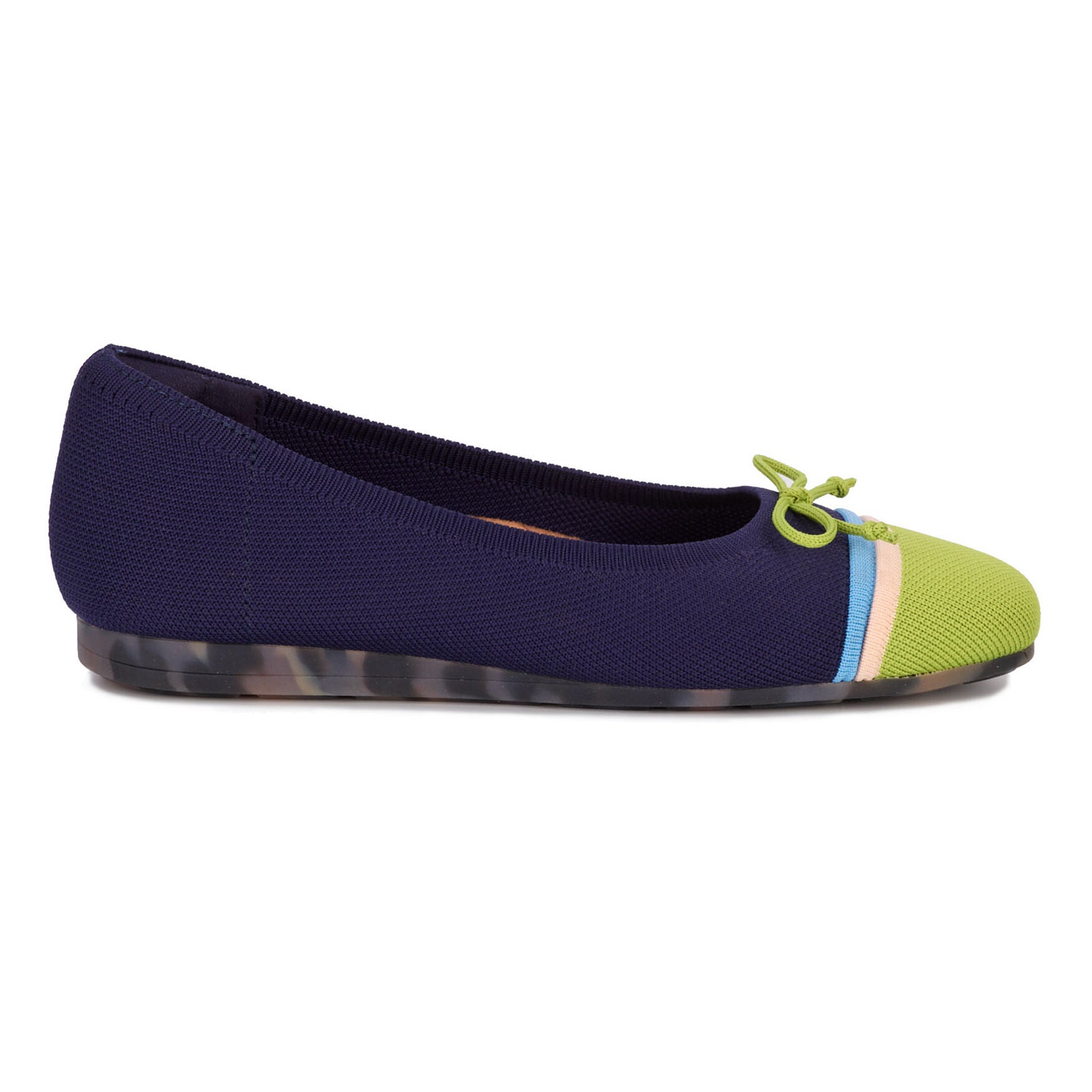 Noelle Knit Flat, NAVY LIME KNIT, alternate image number 2
