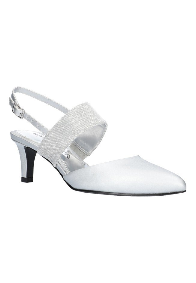Gisella Slingback, SILVER SATIN, hi-res image number null