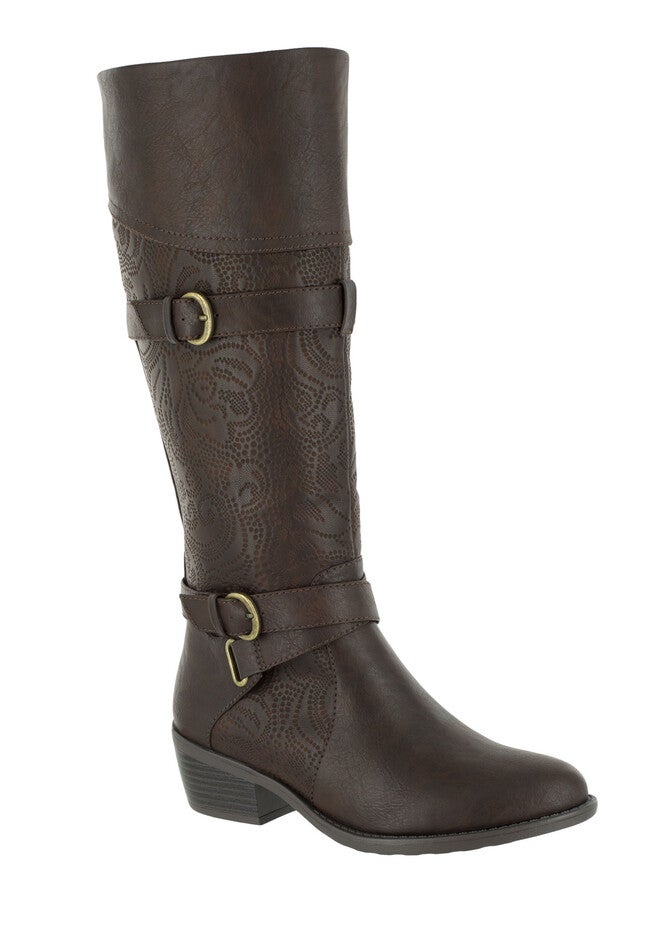 Kelsa Plus Wide Calf Boots by Easy Street®, BROWN, hi-res image number null