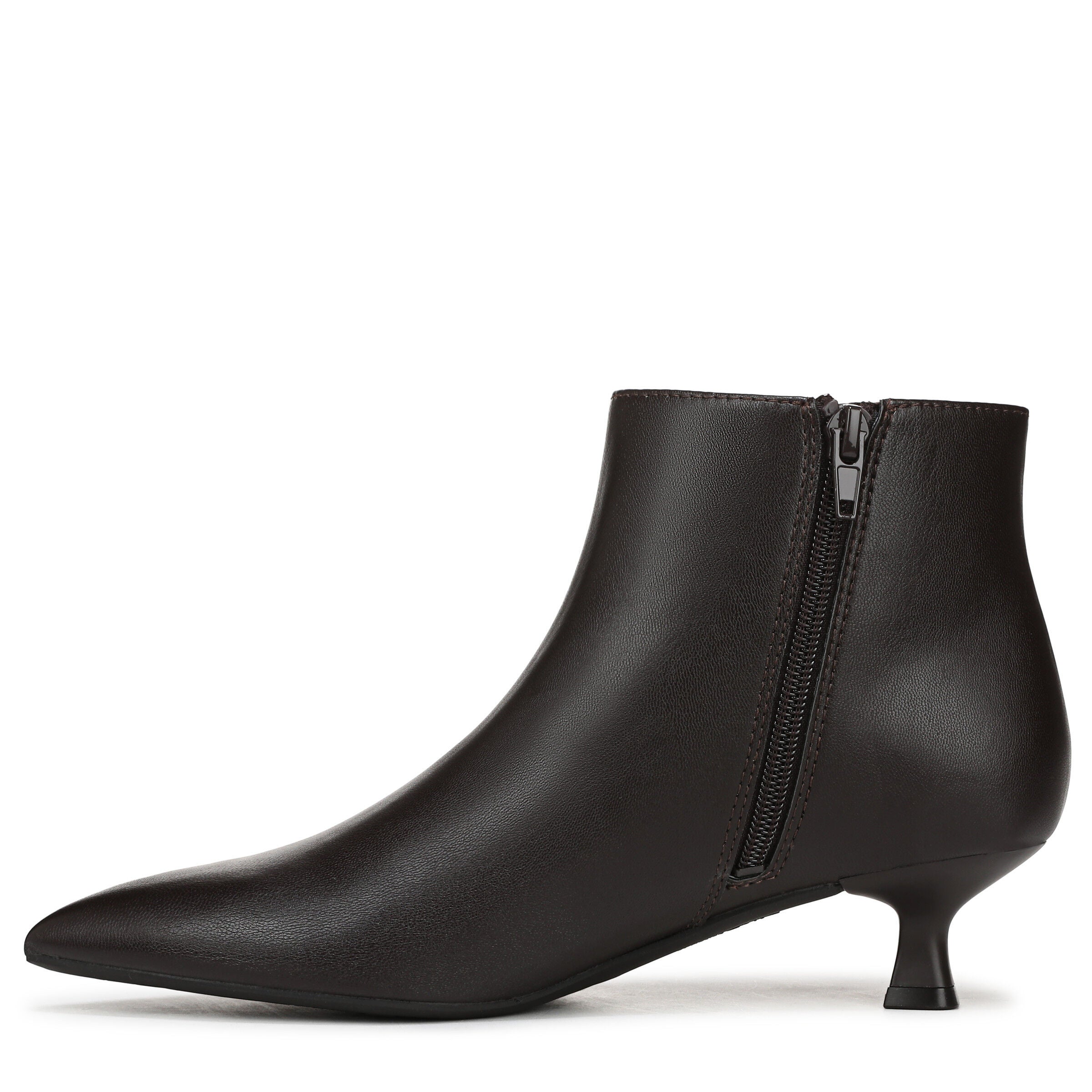 Maya Low Heel Ankle Bootie, DARK CHOCO LEATHER, alternate image number 5