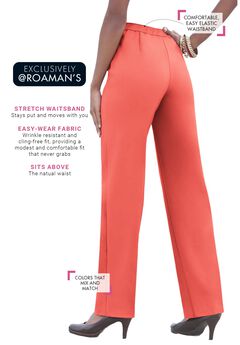 Plus Size Classic Bend Over® Structured Straight Leg Pull-On Pant