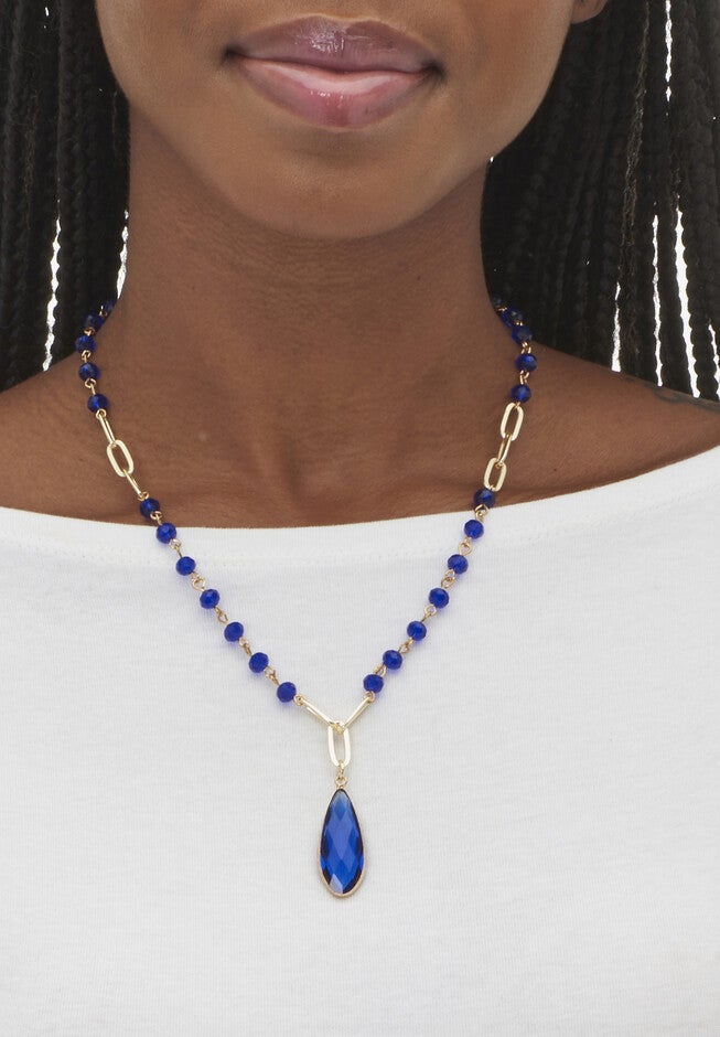 Blue Crystal Goldtone Vintage-Inspired Jewelry Set, , alternate image number null