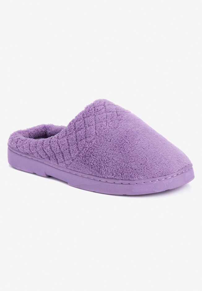 Quilted Clog Slippers, LAVENDER, hi-res image number 0