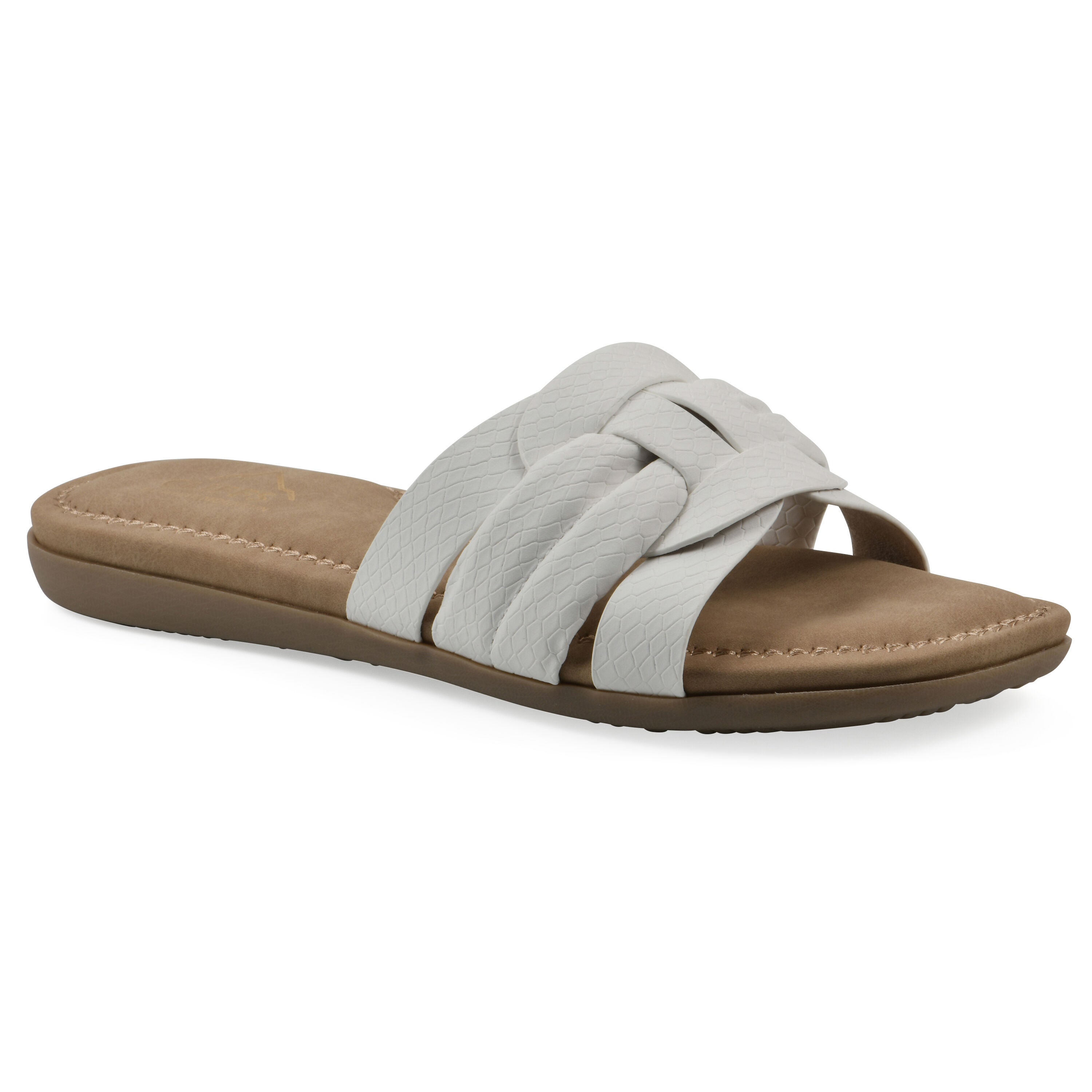 Fraley Slide Sandal, WHITE EMBOSSED, hi-res image number 0