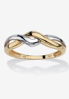 10K Yellow Gold Two-Tone Twist Ring