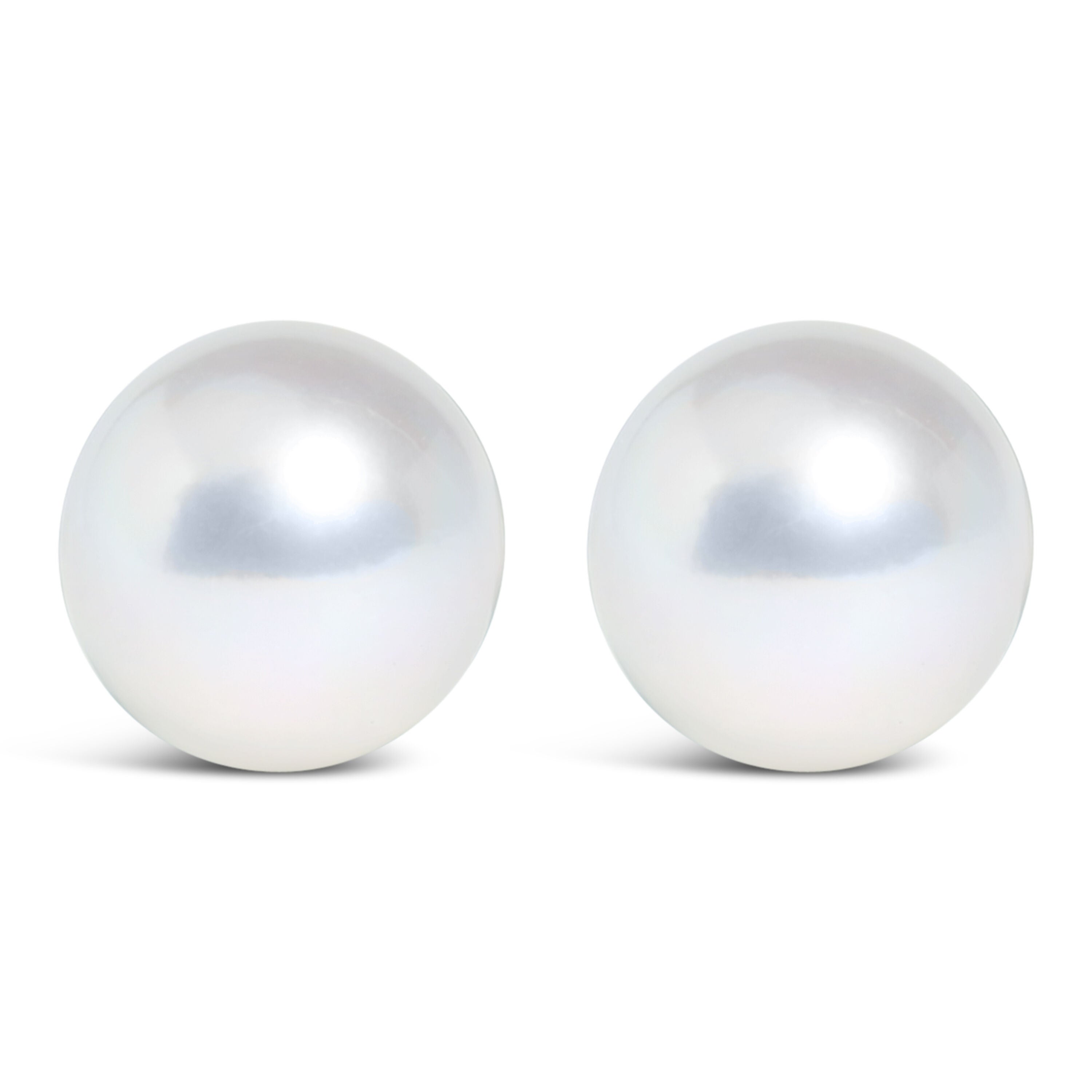 14K Gold Cultured Freshwater Pearl Solitaire Stud Earrings, WHITE, alternate image number 2