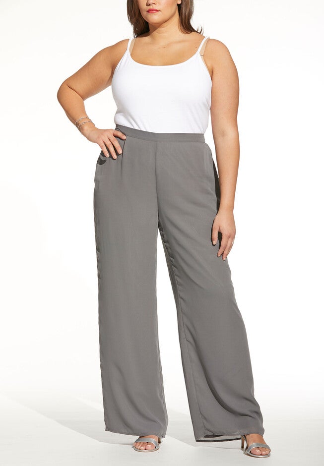 Georgette Wide-Leg Dress Pant, , alternate image number null