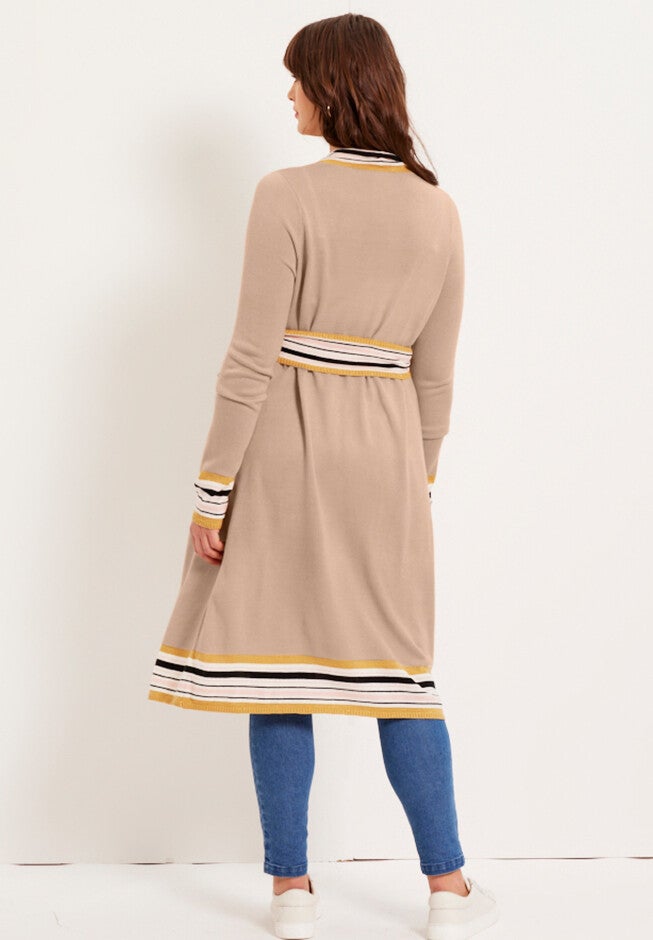 Metallic Trim Duster Cardigan, , on-hover image number null