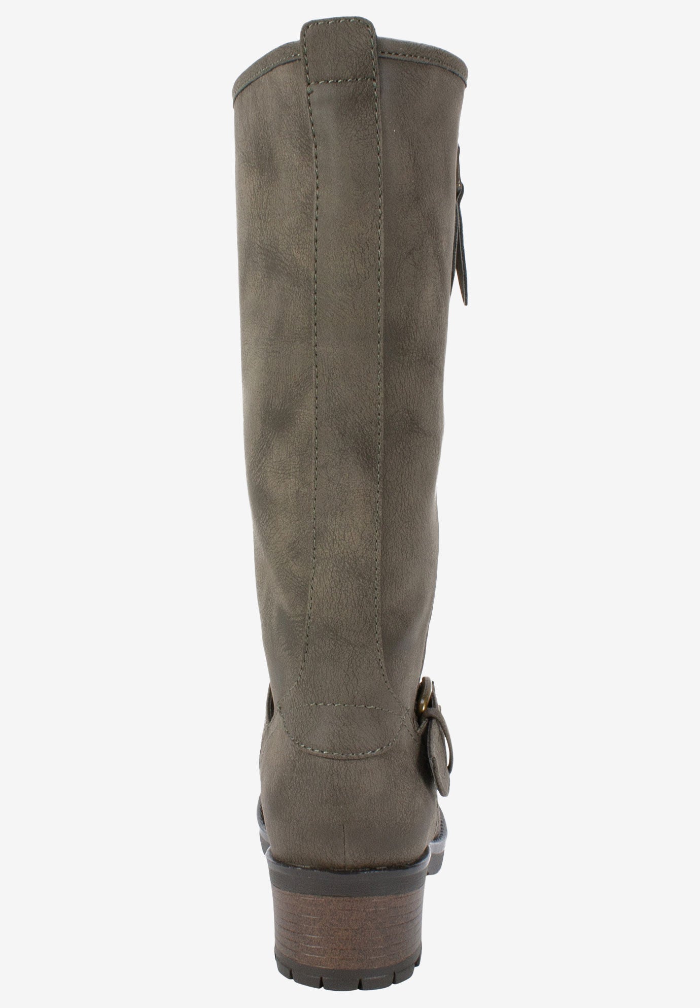 Tall Rugged Backbeat Boot with Ankle Strap Woman Within