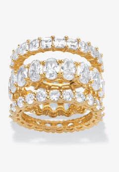 Yellow Gold-Plated 3-Piece Stackable Ring