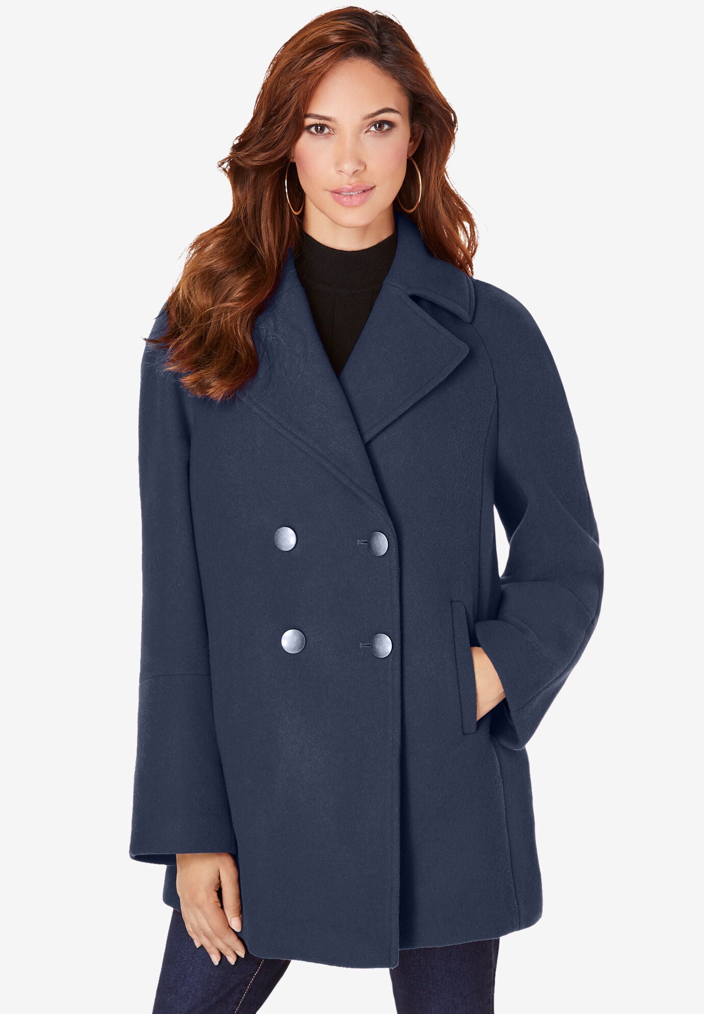 Woman sales within peacoat