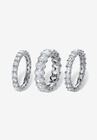 Platinum Plated 3-Piece Stackable Engagement Ring, , on-hover image number null