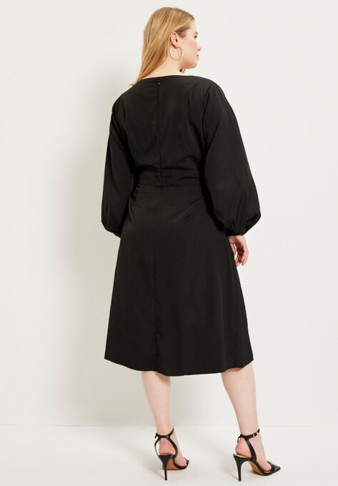 Puff-Sleeve Dress, , on-hover image number null