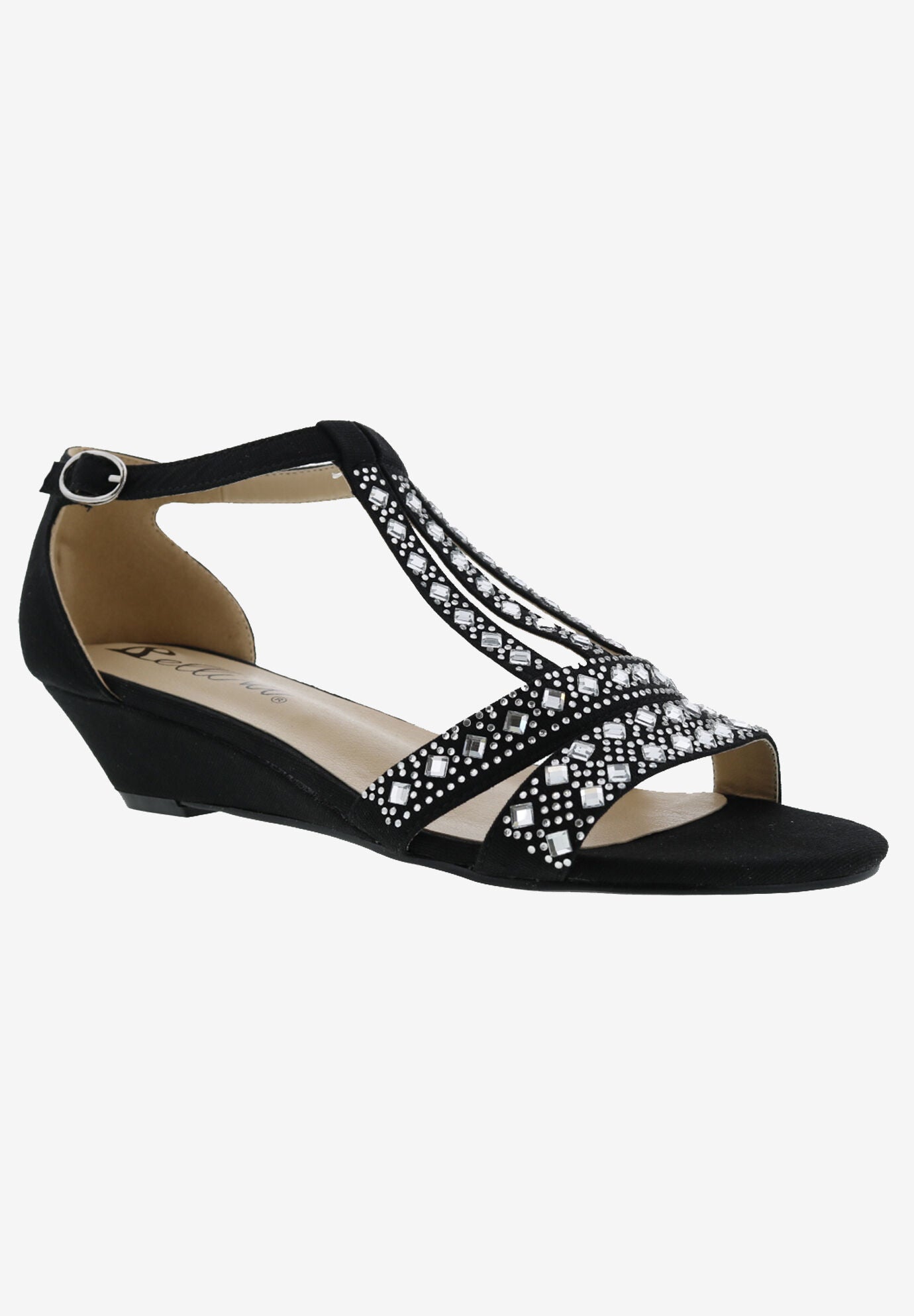 Laaris T-Strap Sandal, BLACK MICROSUEDE, hi-res image number 0
